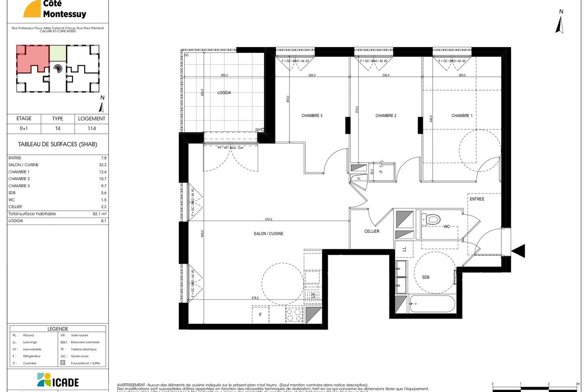 T4 de 82,1 m² - Caluire-et-Cuire