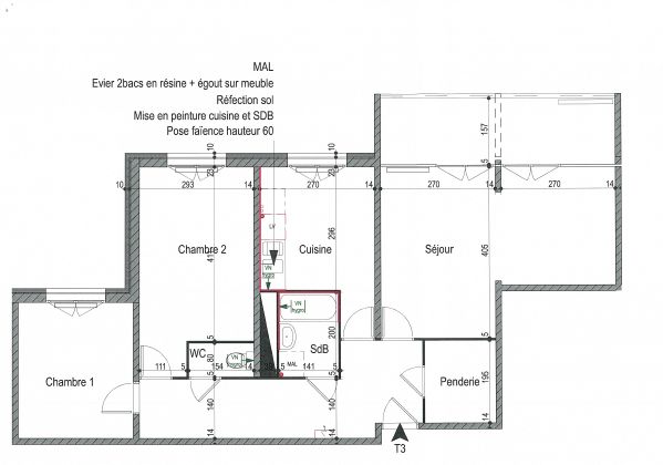 T3 de 67,70 m² à Saint-Germain-au-Mont-d’Or